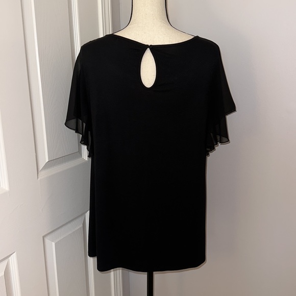 Like New! Worn Once! Belldini Rhinestone Top with Sheer Sleeves - Picture 3 of 7